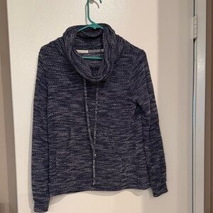 Loveappella Heathered Blue Cowl Neck Sweater